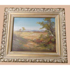 Vintage Framed Landscape Oil Painting Nature Signed